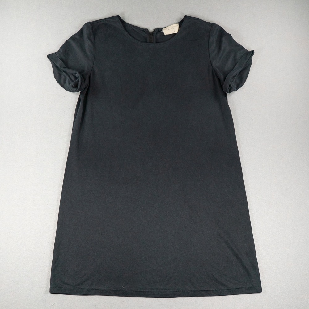 Alice + Olivia Womens Air Shift Dress Short Sleeve Back Zip Black Size L LBD